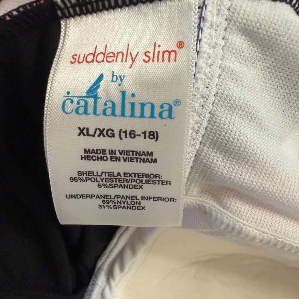 Suddenly Slim by Catalina Women Multicolor Modest Vacation Swim Dress XL 16-18 - Picture 4 of 9